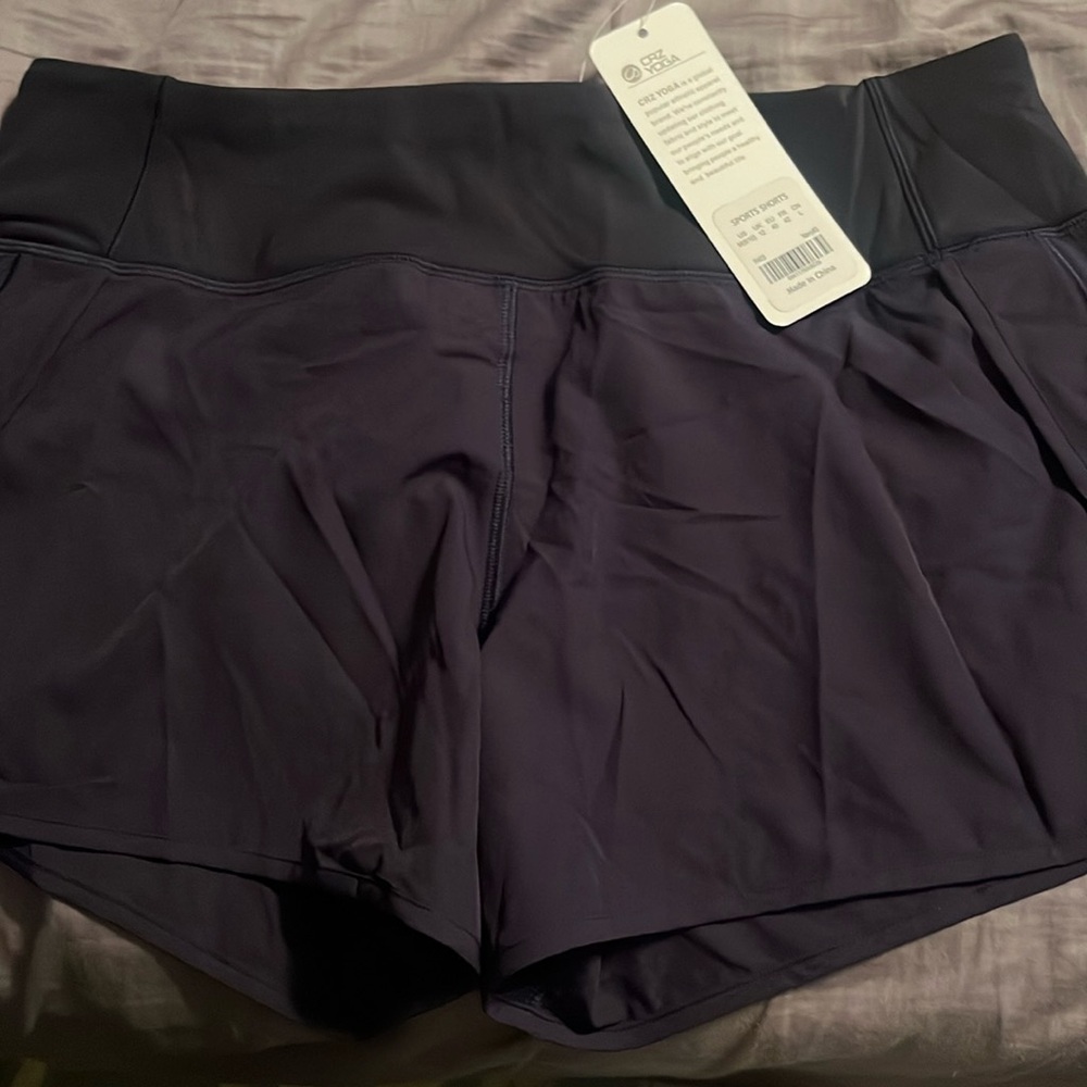 Large navy NWT CRZ YOGA sports shorts